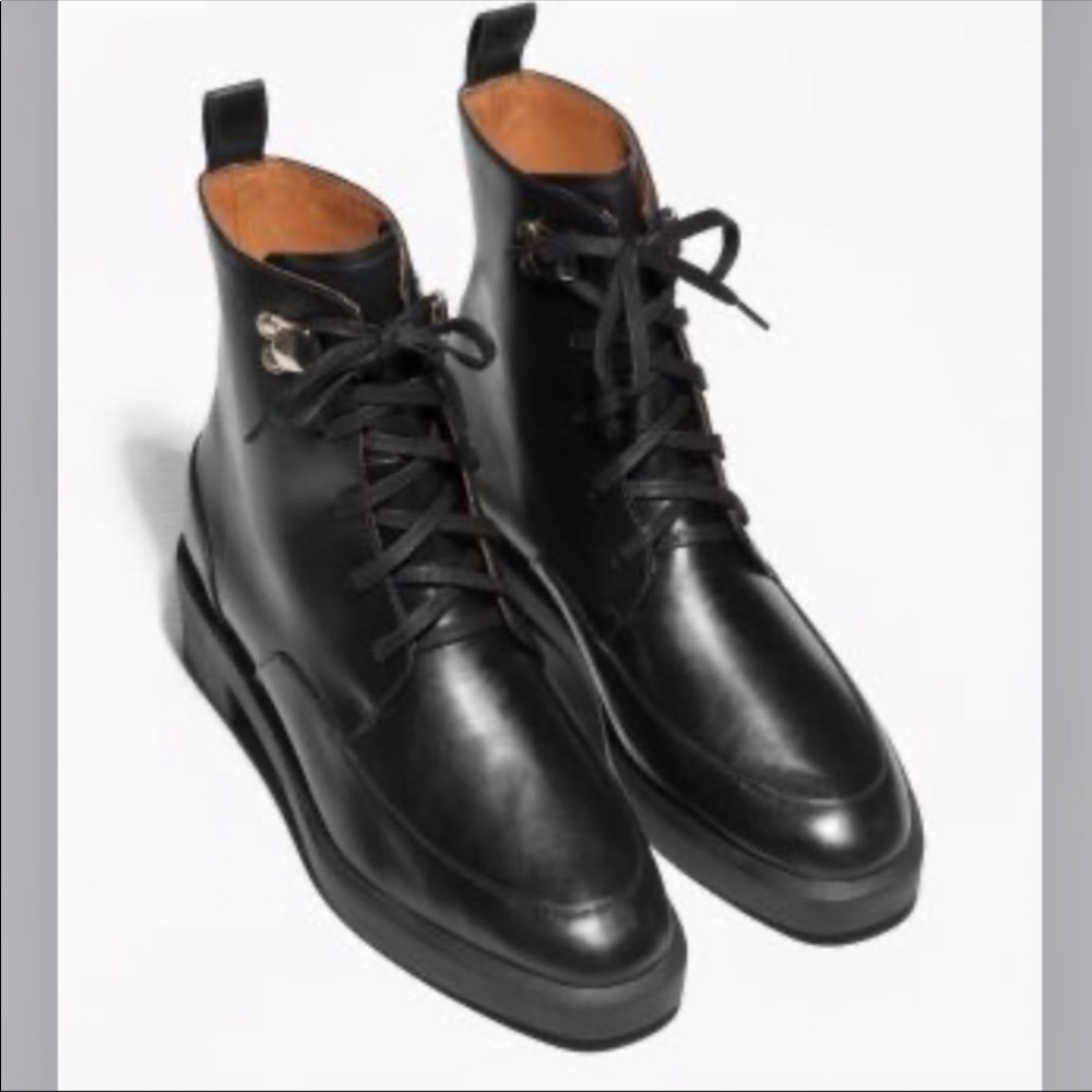 & Other Stories Leather Combat Boots